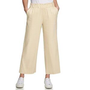 Calvin Klein Linen Women's Sportswear Soft Lightweight Stretch Pants Wheat sz XL